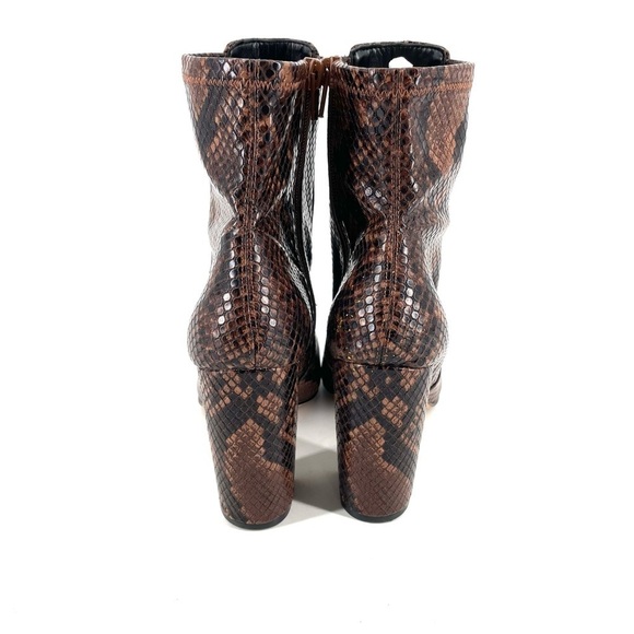 ALDO Brown Snake Sock Mid Heel Boot - Picture 5 of 8
